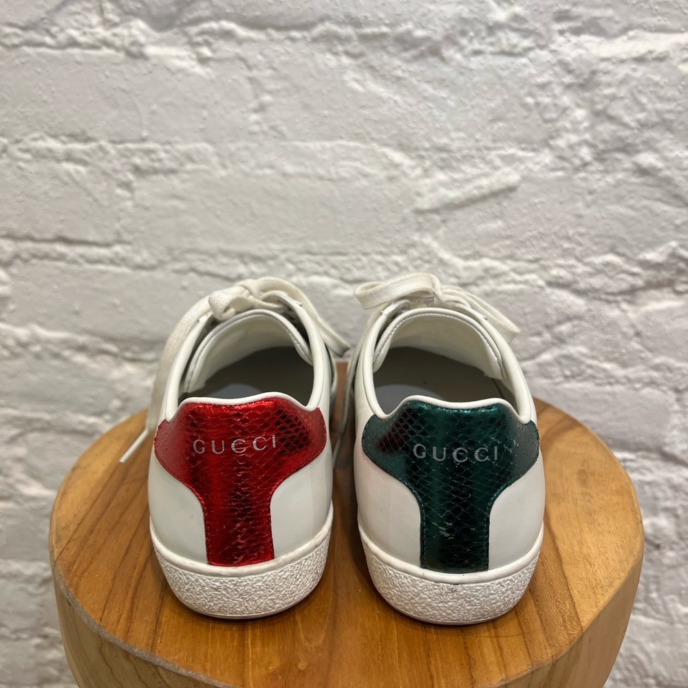 Gucci Ace White Leather Sneakers with Bee - Picture 4 of 9